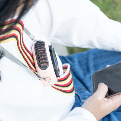 پنکه USB قابل حمل 1200 میلی آمپری کمربند بدون برگی طناب آویزان مینی فن برقی قابل حمل