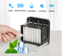 فن خنک کننده هوای رومیزی قابل شارژ با باتری 2000 میلی آمپر ساعتی و USB برای فضای باز
