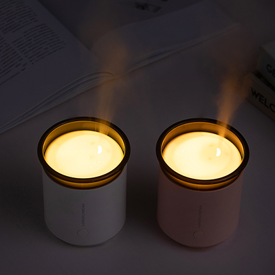 پخش کننده آروماتراپی سفید LED 200 میلی لیتری با امواج فراصوت قابل حمل از راه دور